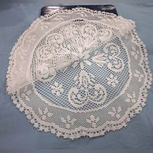 Elegant Lace Doily Two 15in Round
